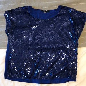 Royal blue sequin top